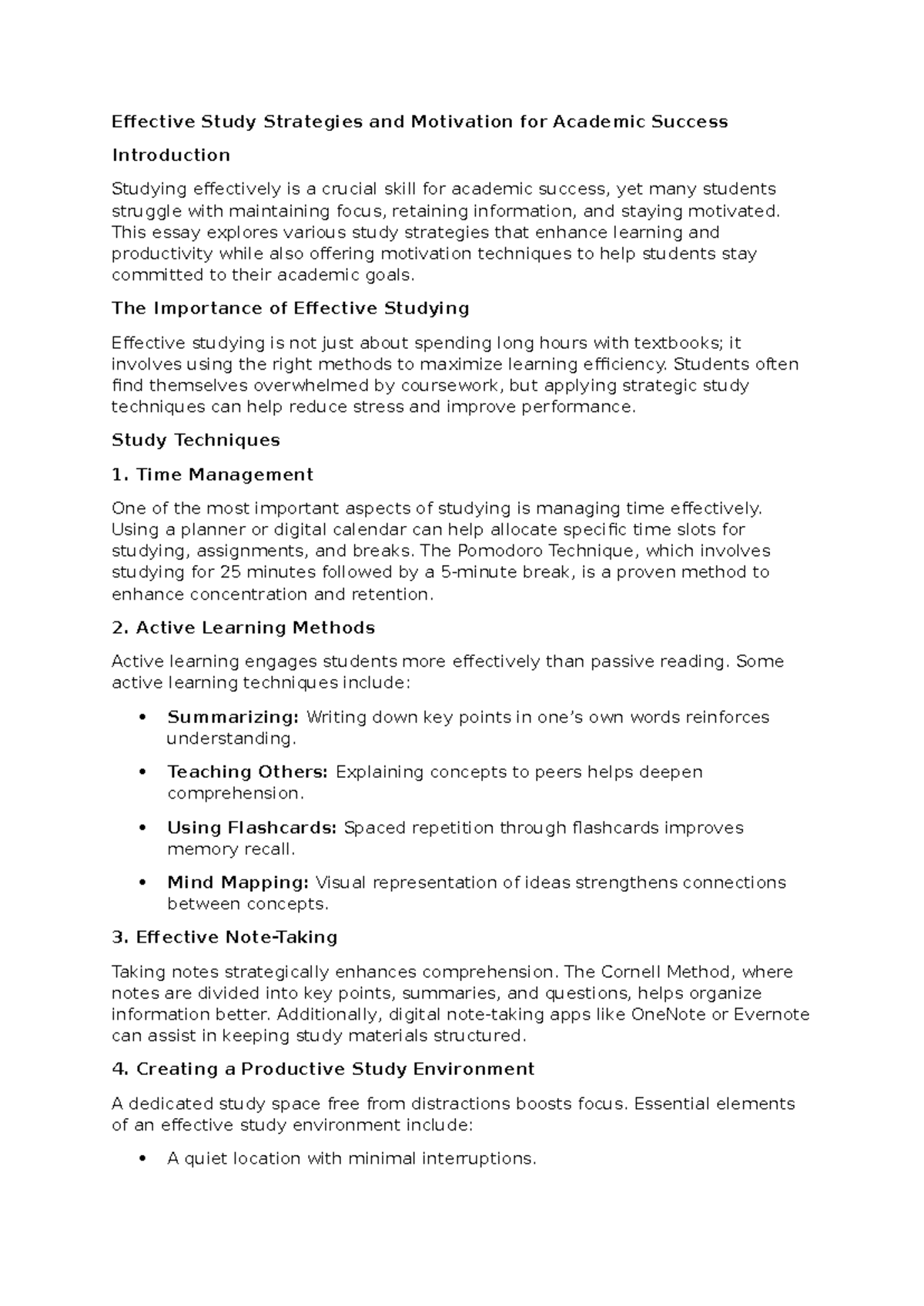 Effective Study Strategies for Academic Success: Tips and Techniques ...