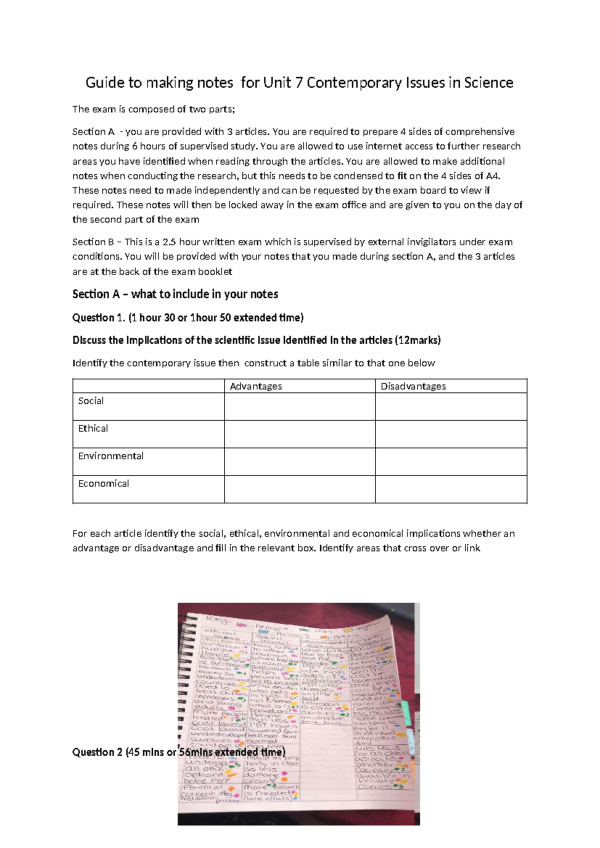Unit 7 Notes Guide: Contemporary Issues in Science Exam Prep - Studocu