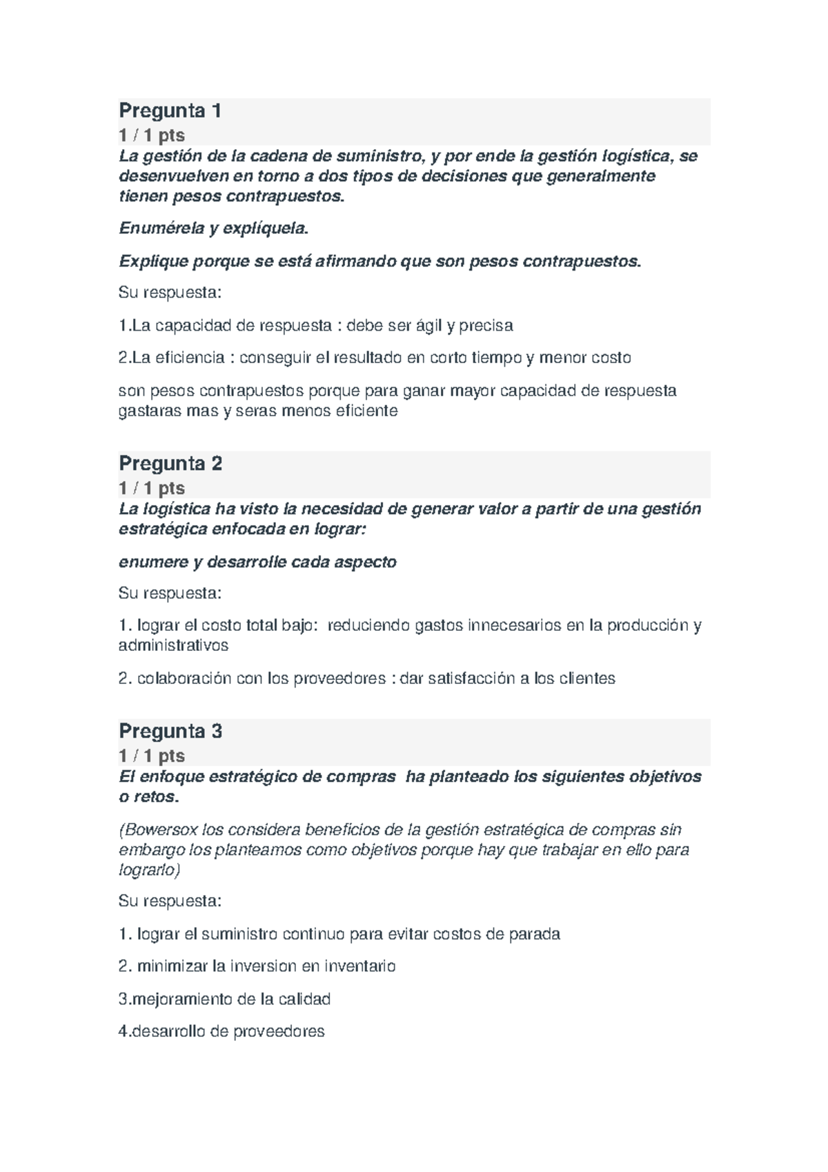 Logística - Examen 1: Decisiones y Estrategias de Gestión - Studocu