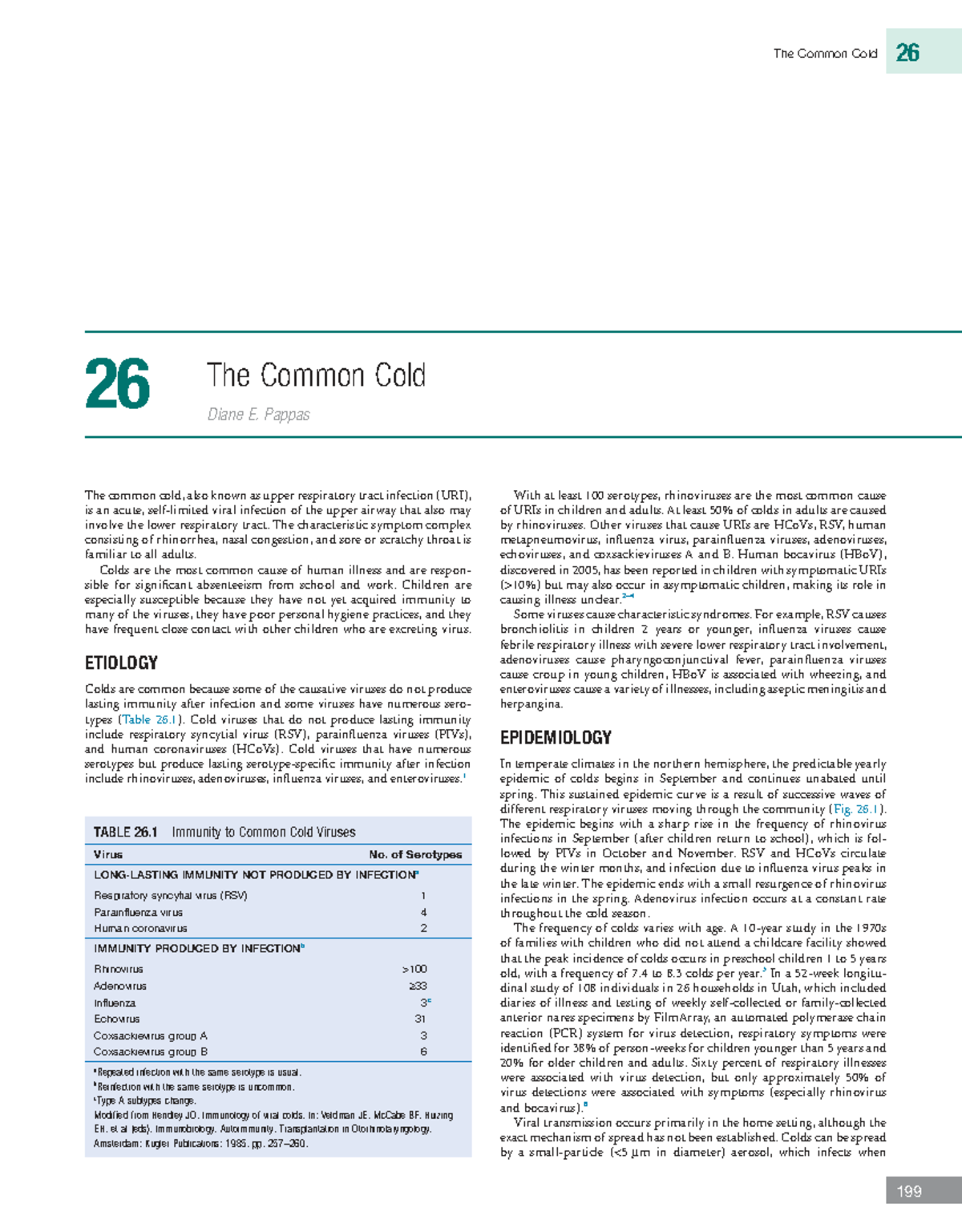 The Common Cold: Overview and Epidemiology (26) - Studocu