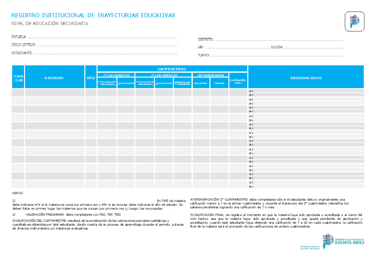 Registro institucional de trayectorias educativas RITE 2025 - Document Preview
