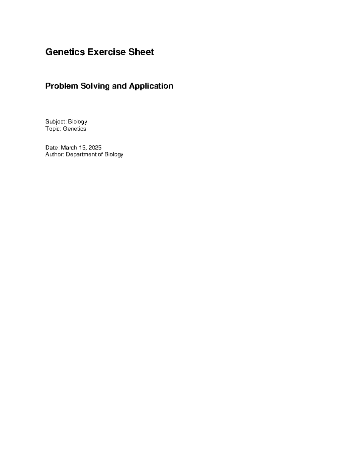 2787775202-386966.pdf - Genetics Exercise Sheet Problem Solving and ...
