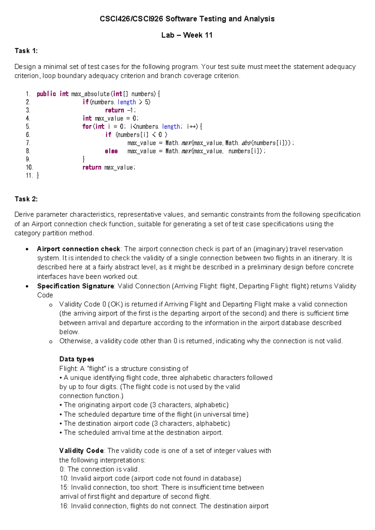 Week 11 - 2024 - CSCI426/CSCI926 Software Testing and Analysis Lab ...