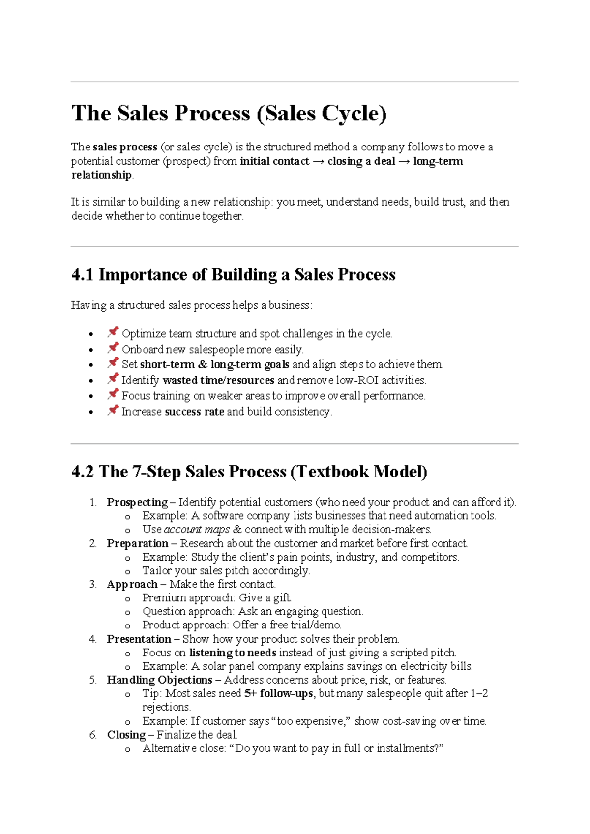 Sales Process Overview: UNIT 5 Part 4 - ccw331 Business Analytics - Studocu