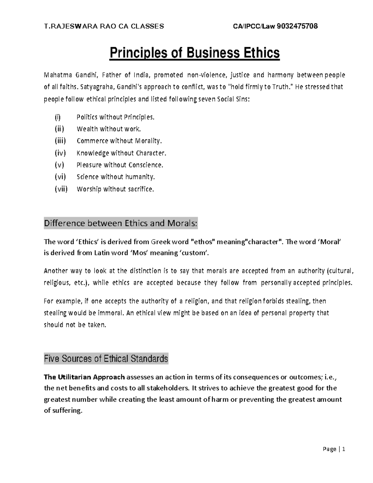 348283703 Business Ethics Comprehensive Study Notes - Studocu