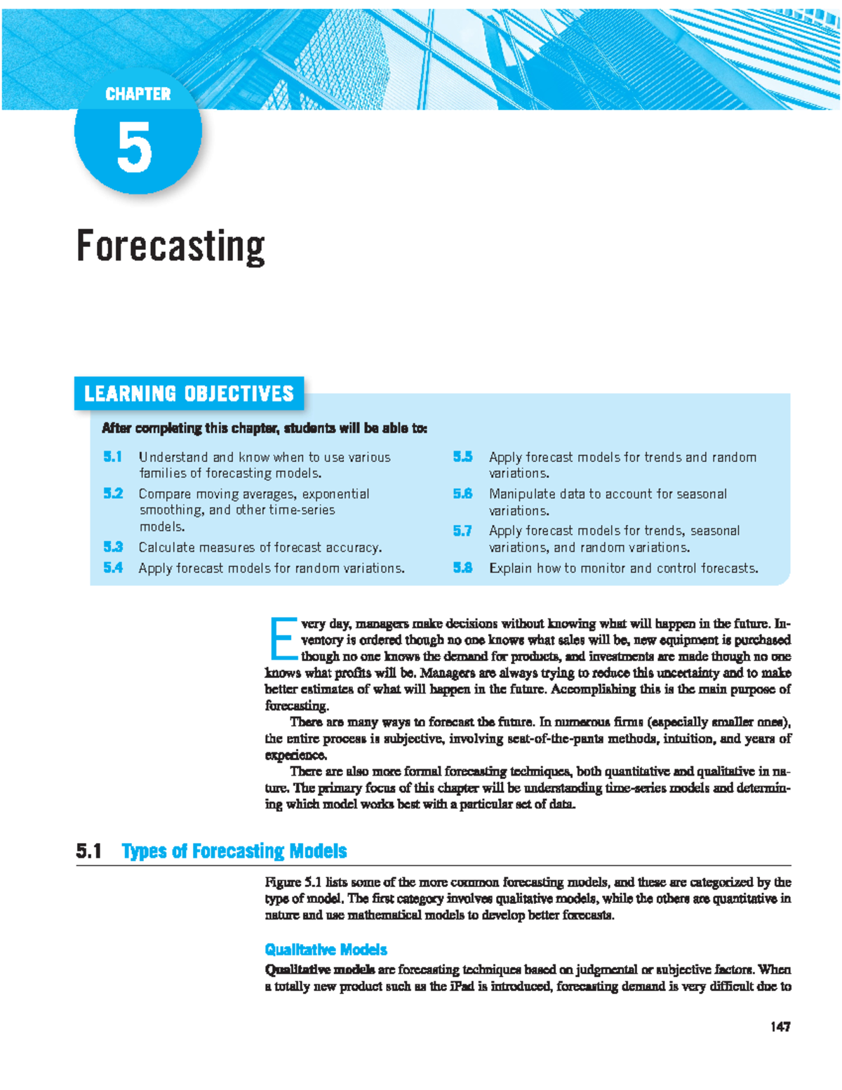 Chapter 5 - Forecasting Techniques and Models Overview (Render 2019 ...
