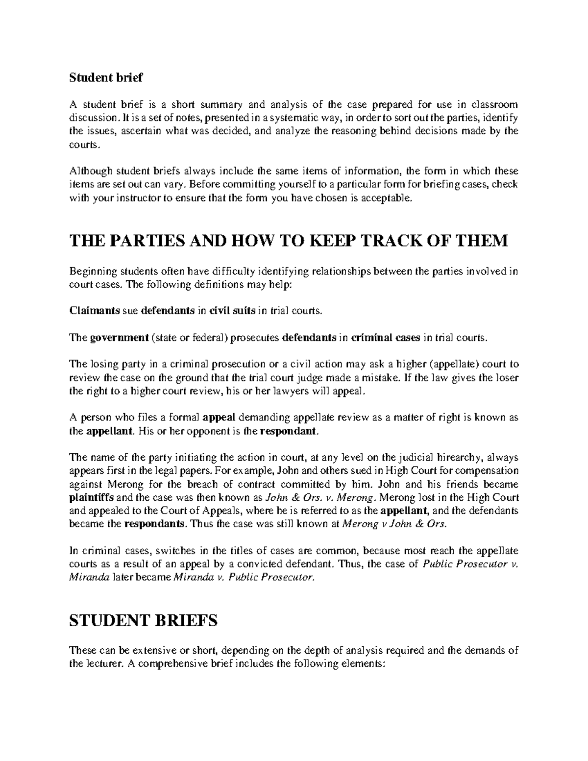 How to Brief Legal Cases Using ILAC Methodology: A Student Guide - Studocu