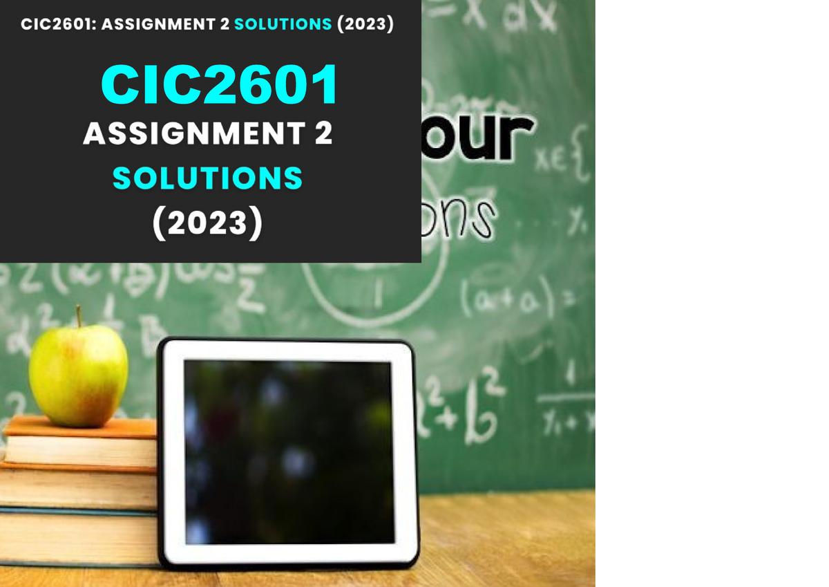 CIC2601 Assignment 2 semester 1 2023 1 vdr6qy 2 - Contents CIC LESSON ...