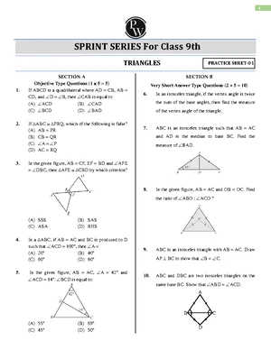 Number System Practice Sheet 01: Sprint Series for Class 9th - Studocu