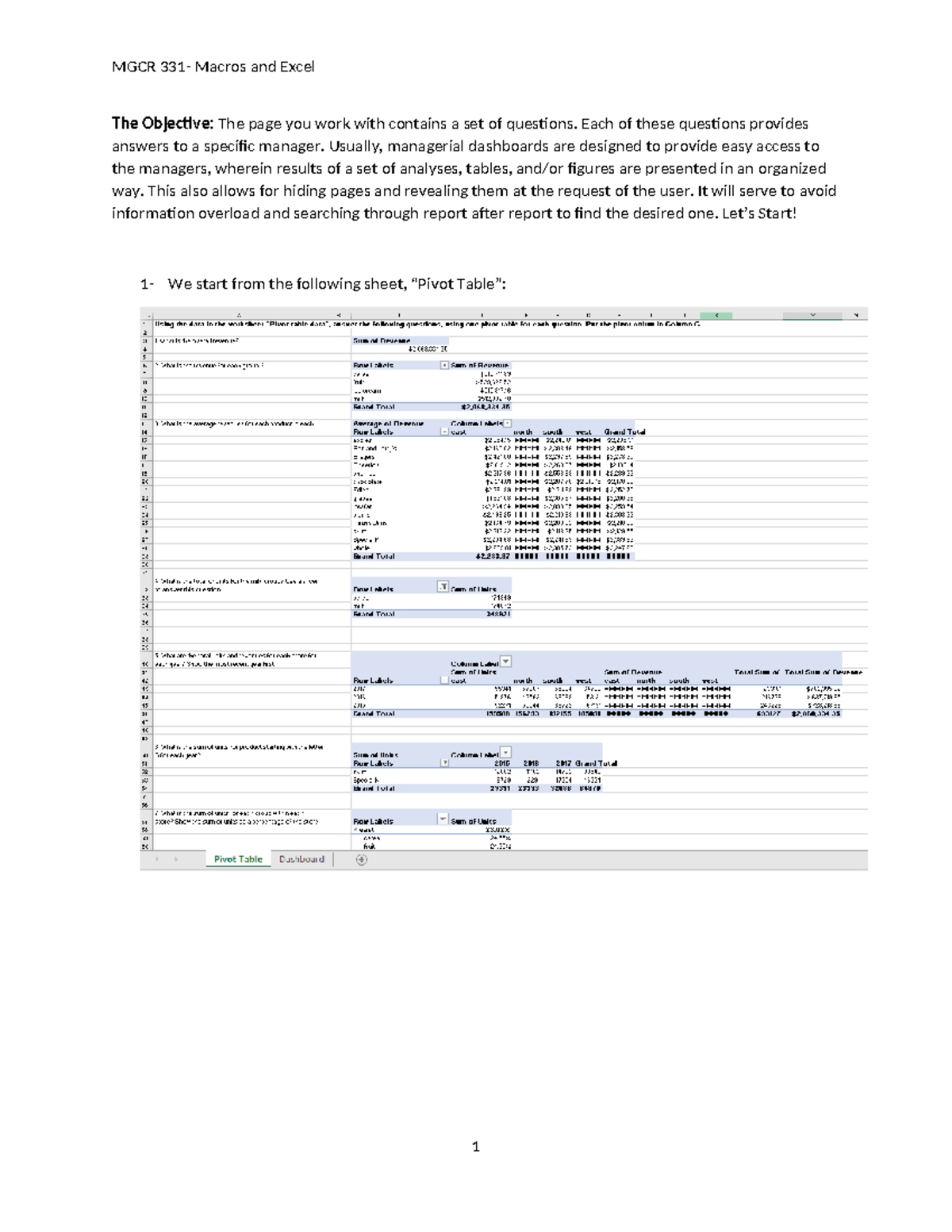 Title: EXCEL 101: Creating and Using Macros for Dashboards Guide - Studocu