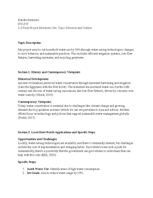 2-2 Final Project Milestone One Topic Selection and Outline - Kendra ...