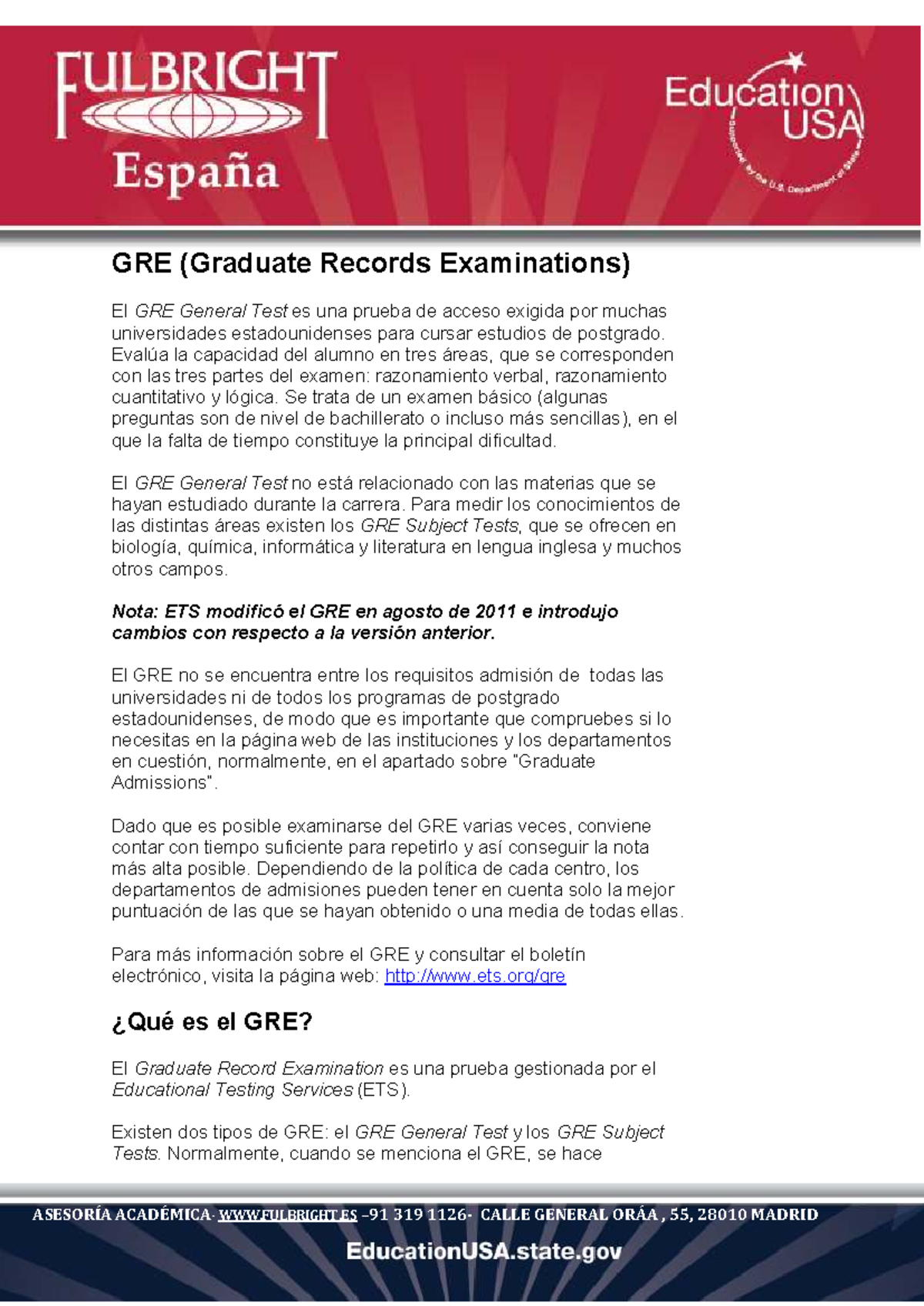 Guía Completa del GRE - Graduate Record Examination (Examen General ...