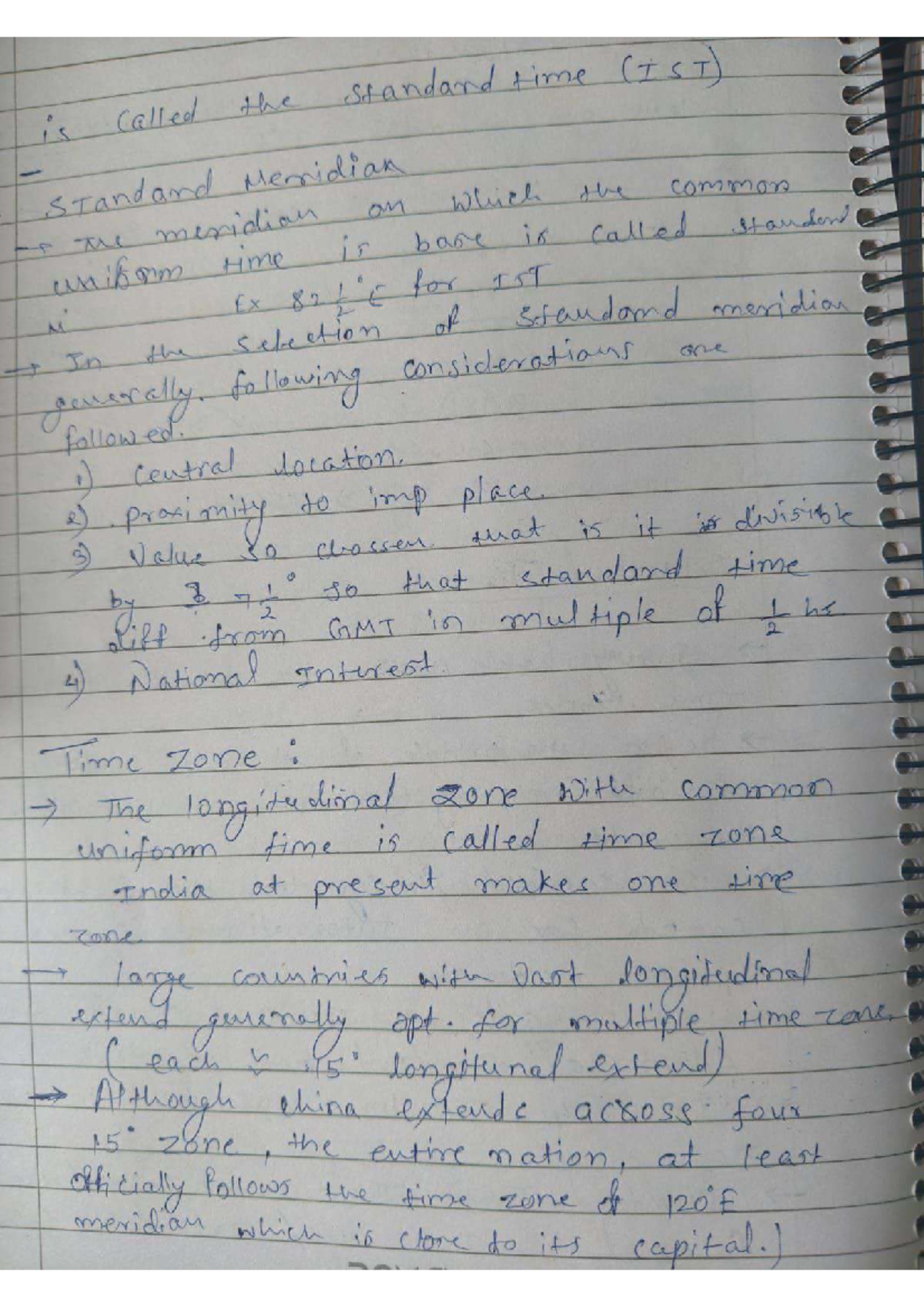Geography Lecture Notes: Understanding IST and Standard Meridians - Studocu