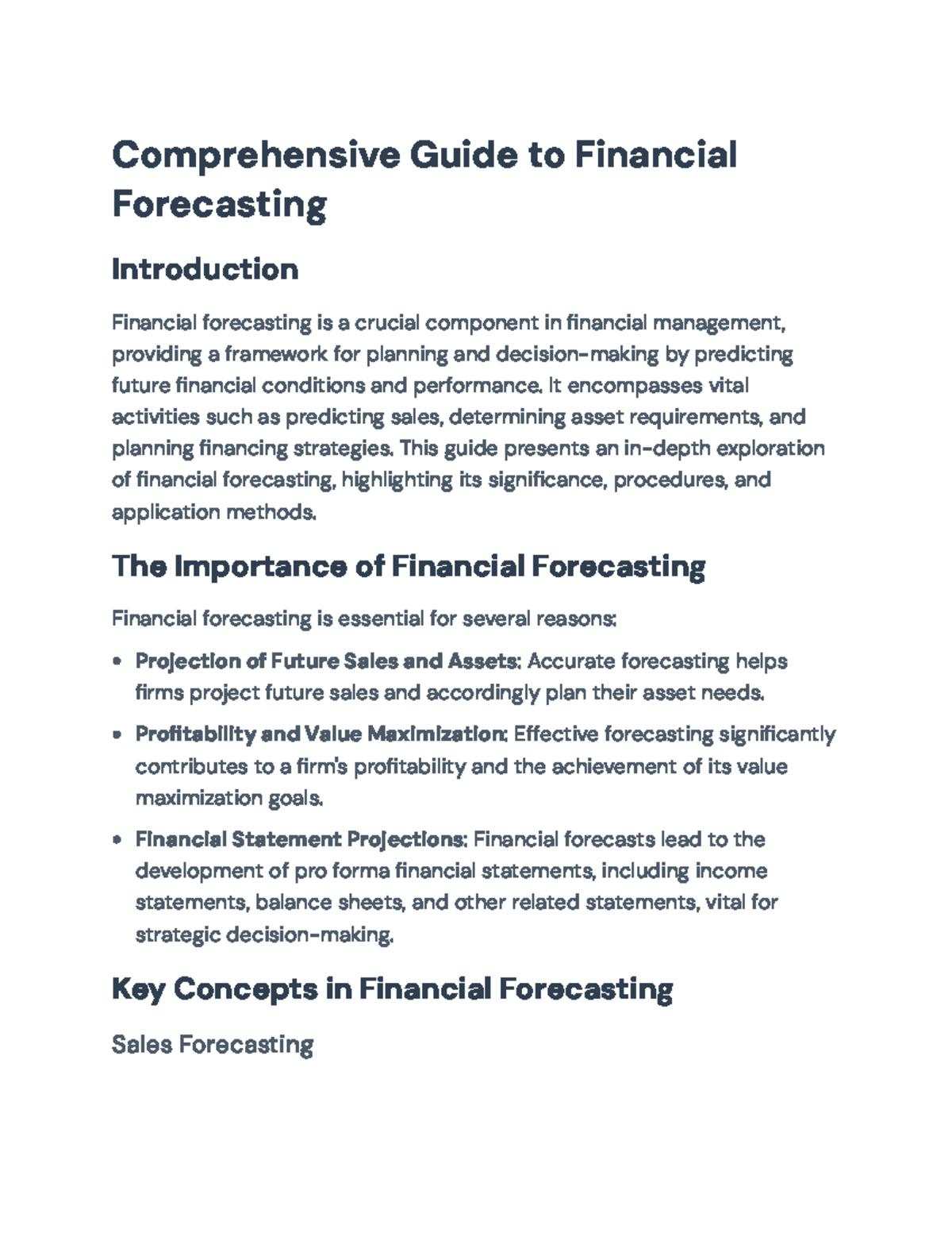 Comprehensive Financial Forecasting Guide - Insights & Procedures ...