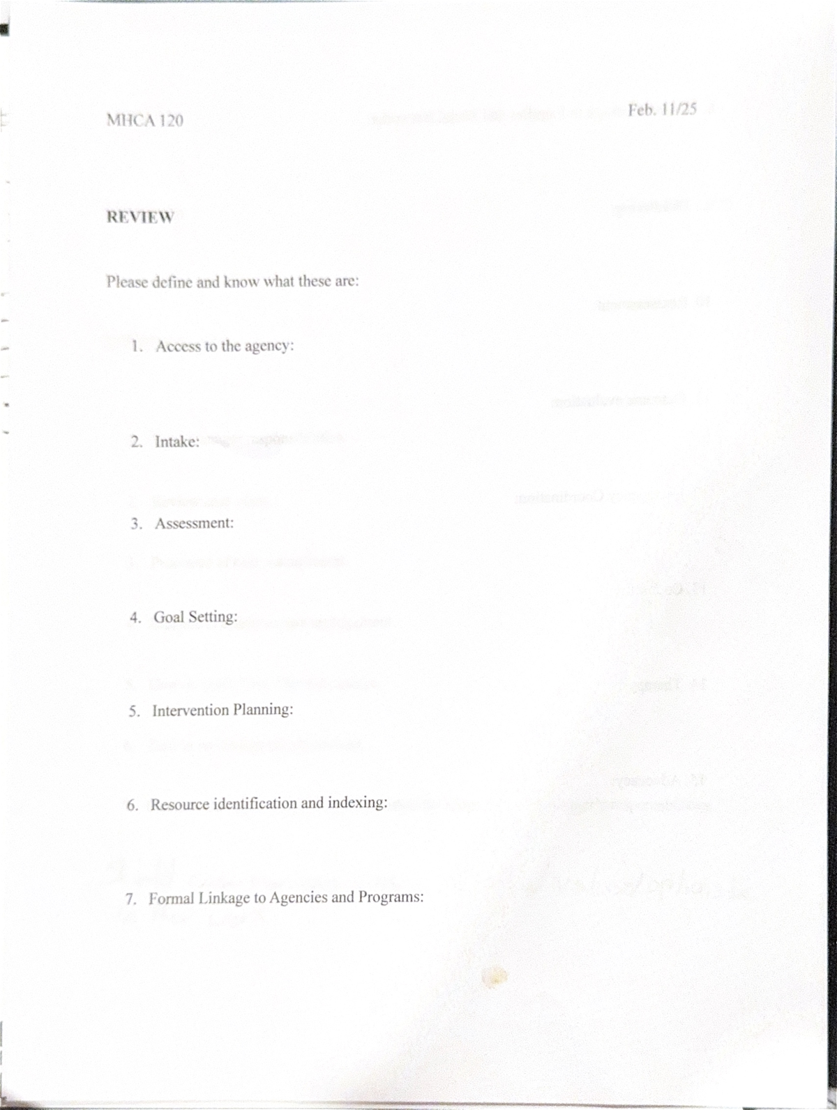 MHCA 120 Midterm Study Material: Key Concepts Review - Studocu