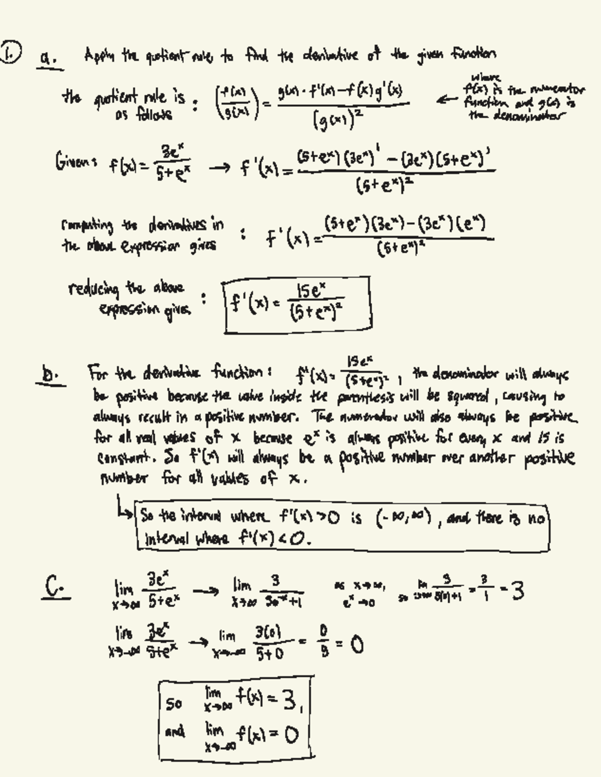 Written Assignment 3: Applying the Quotient Rule for Derivatives - Studocu