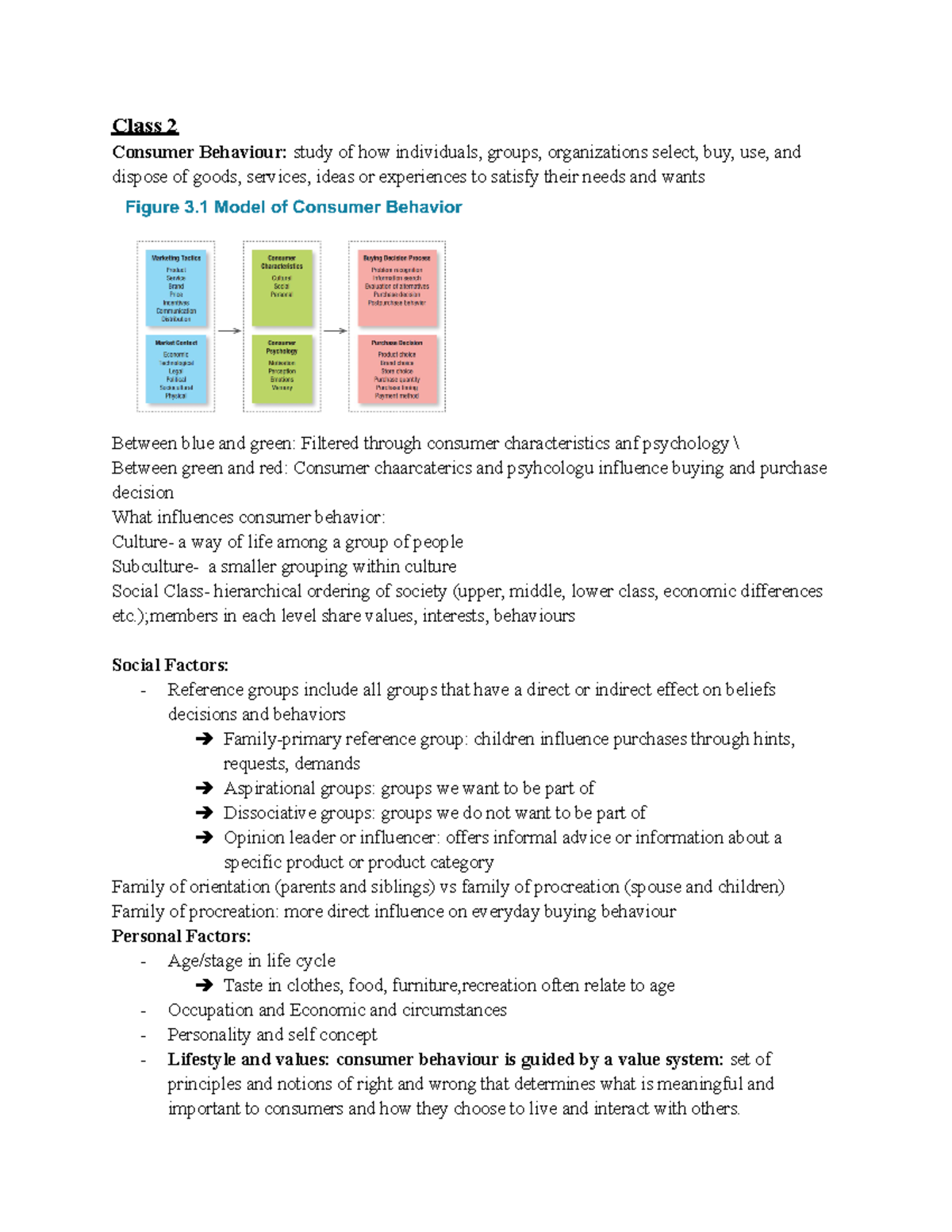 MKT 702 - Consumer Behavior Insights from Lecture 2 Notes - Studocu