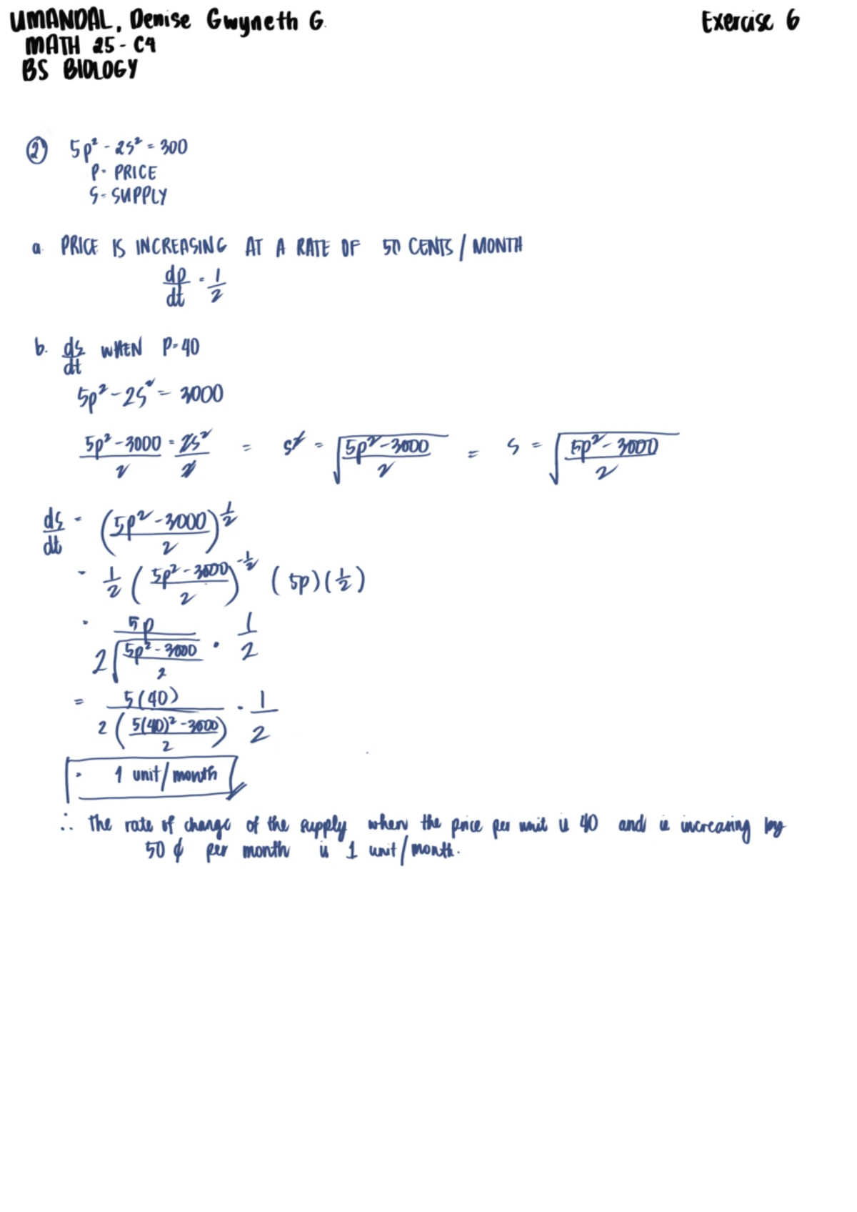 Fundamental Calc Problem Set 2 for MATH 25 C4 - BS Biology - Studocu