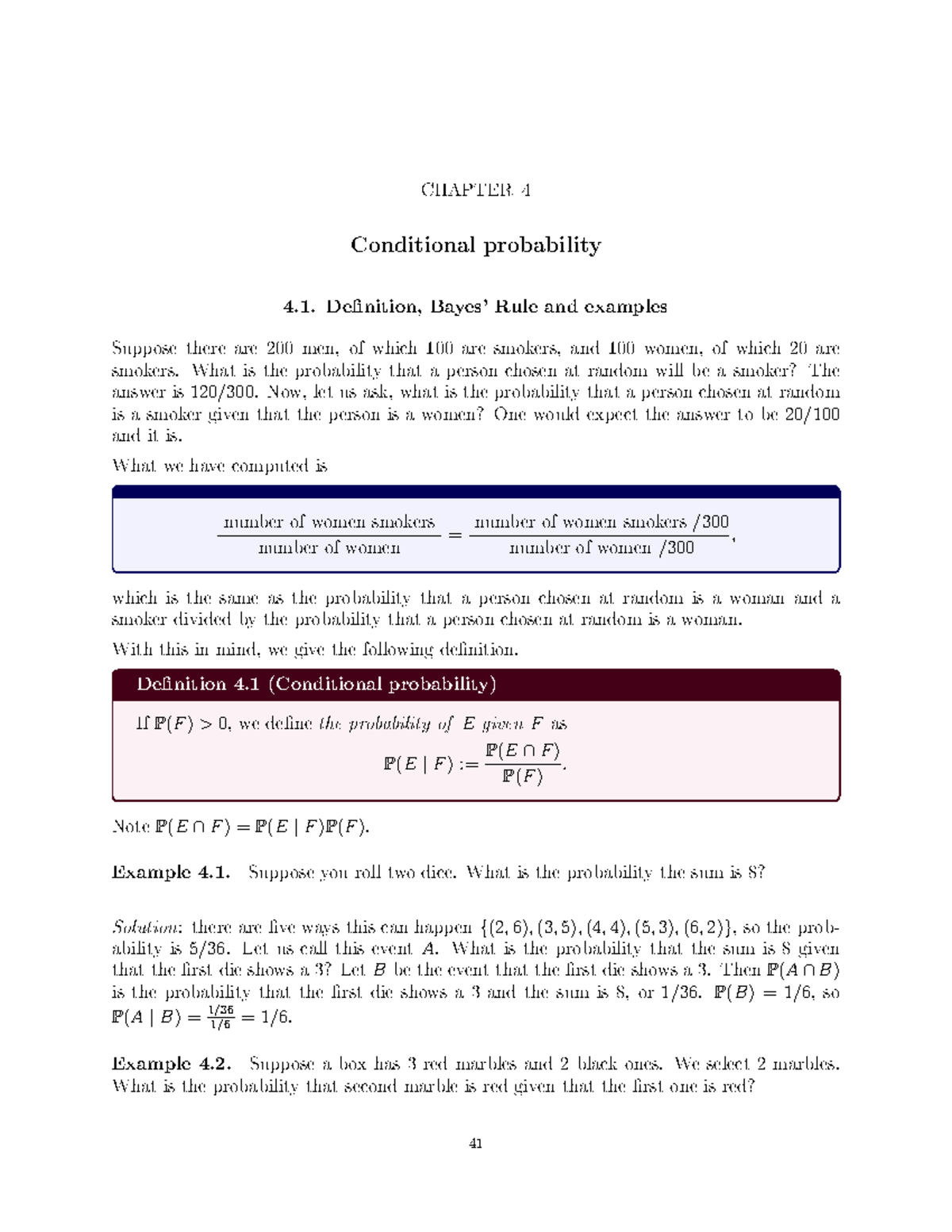 Conditional Probability: Chapter 4 - Rules and Examples (MATH 101 ...