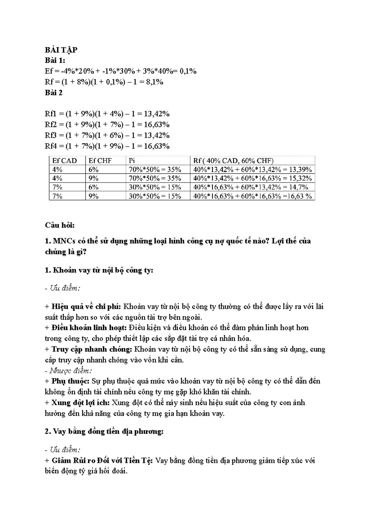 BT Chapter 3: MNCs and International Debt Instruments - Studocu