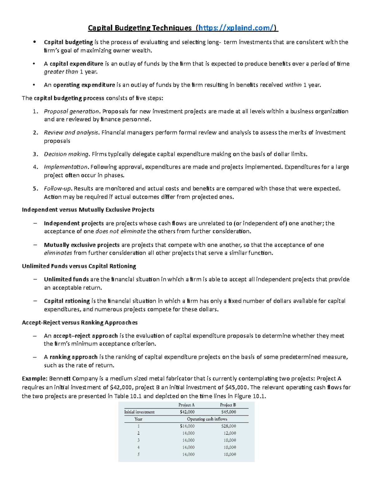 6-Capital Budgeting and Techniques - Capital Budgeting Techniques ...