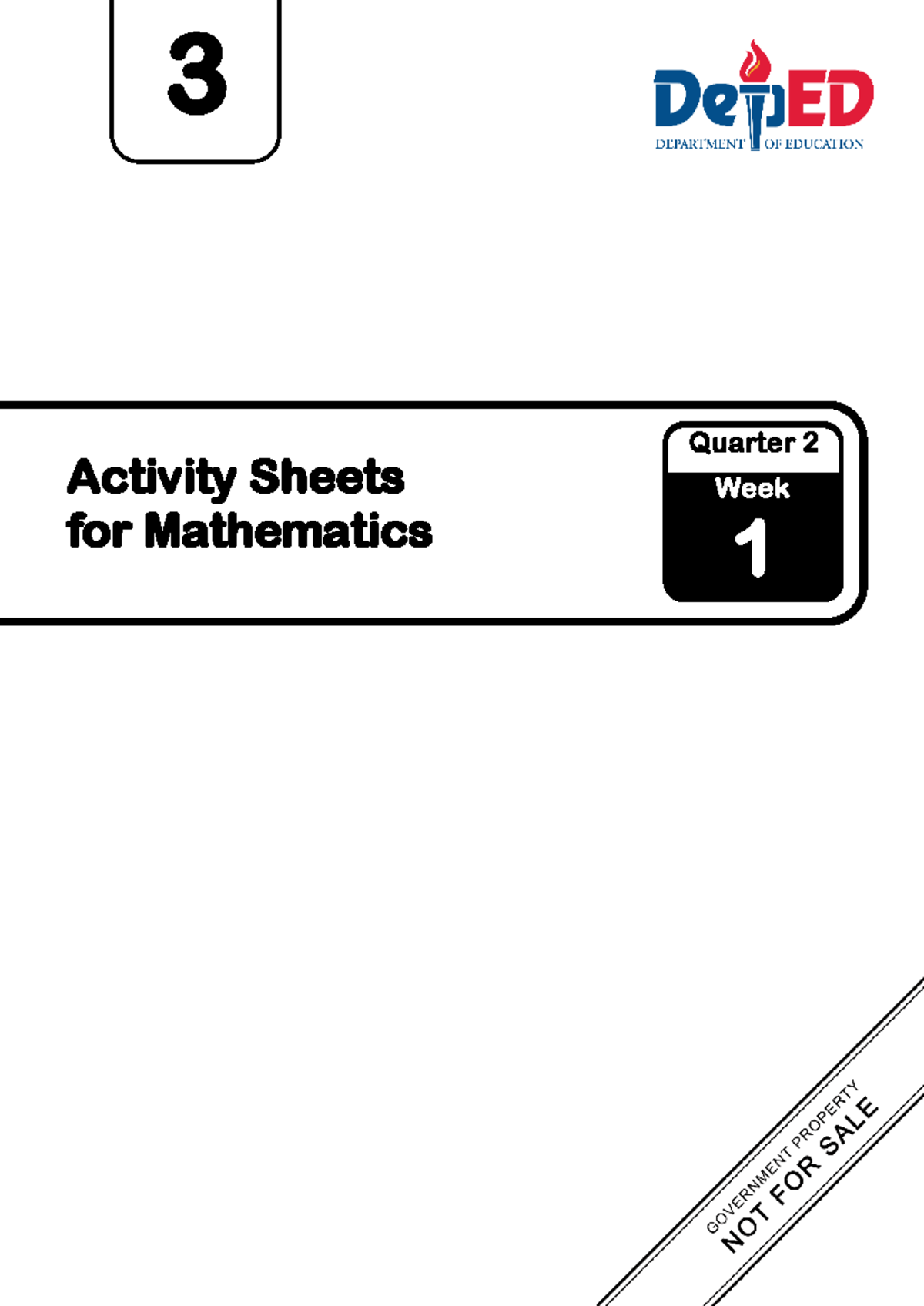 Math Activity Sheets for Grade 3 - Q2 Week 1 (LAS) - Studocu