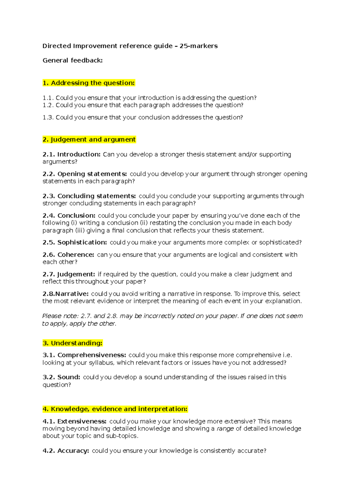 Directed Improvement - essay - 25-marker - Directed Improvement ...