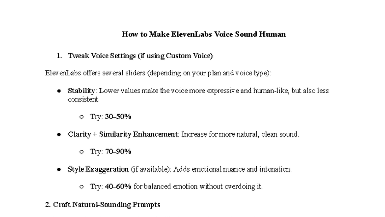 How to Make ElevenLabs Voice Sound Human: Tips & Settings Guide - Studocu
