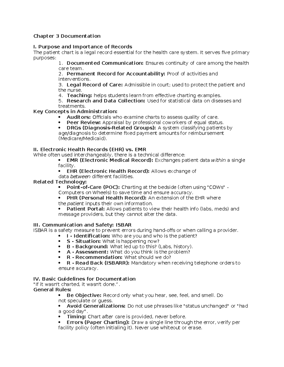 Exam 1: Documentation and Communication in Healthcare - Studocu