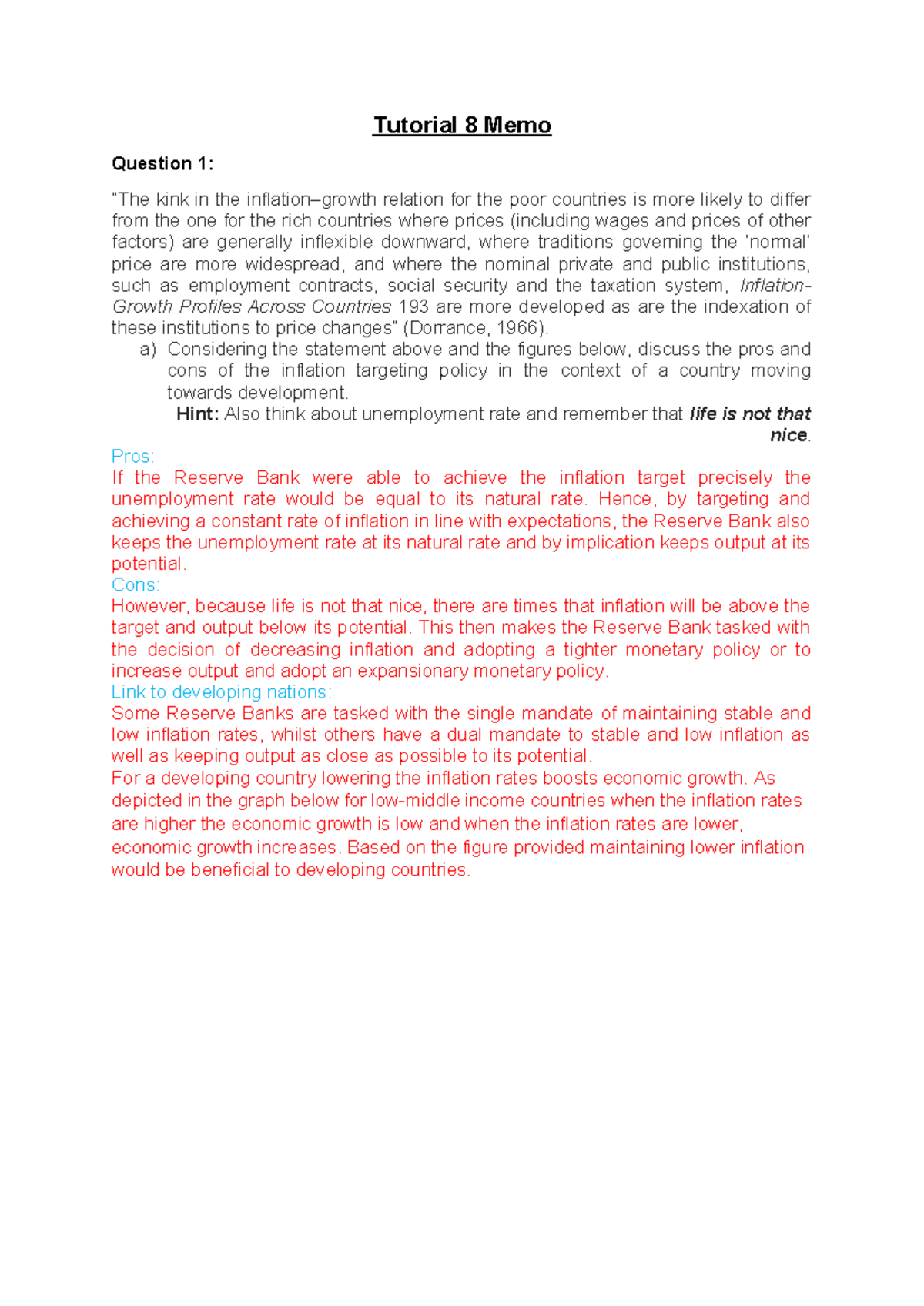 Tutorial 8: Inflation Targeting & Monetary Policy in Developing ...