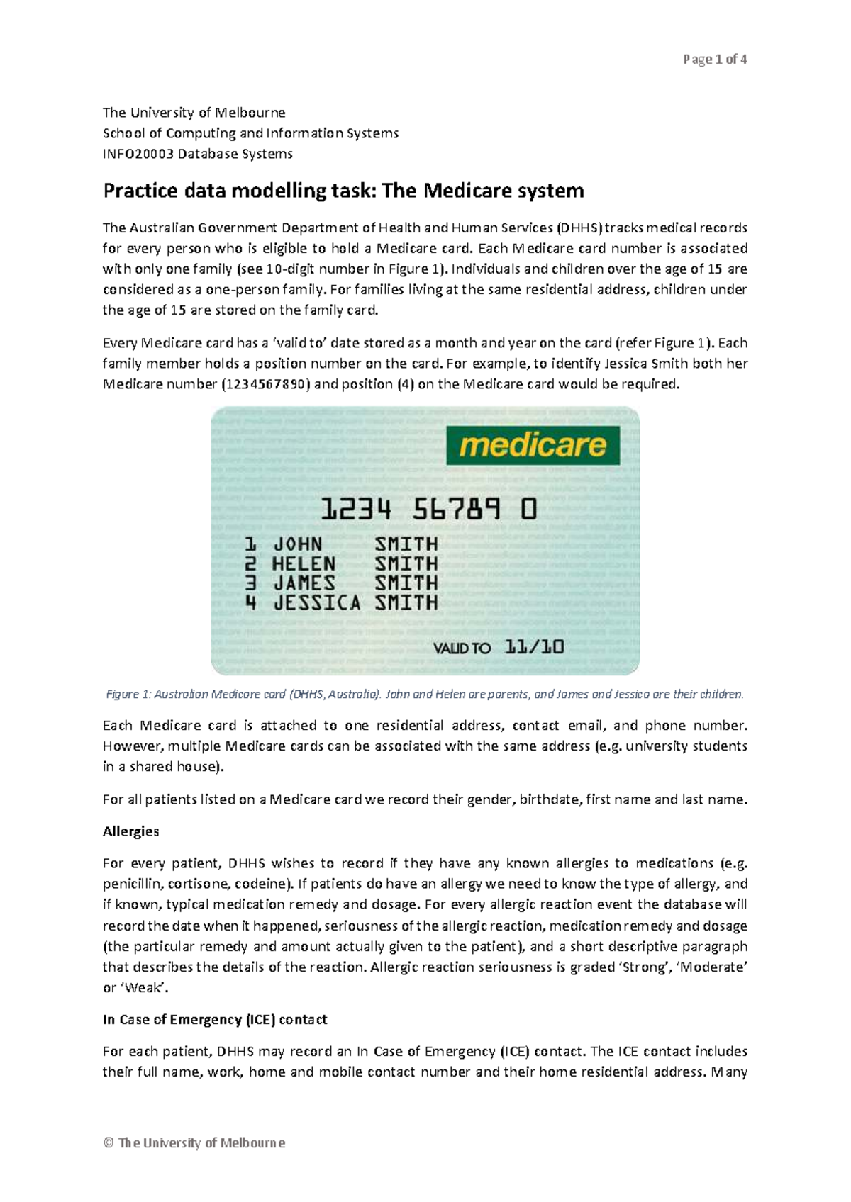 Database Systems Practice: ER Model for Medicare System (COMP90015 ...