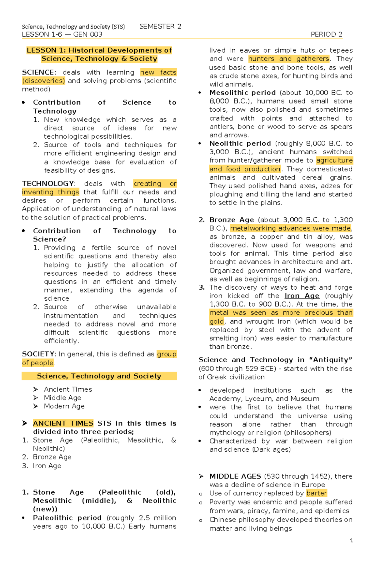 GEN 003 P2 Lesson 1-6 Overview: Science, Technology & Society Analysis ...