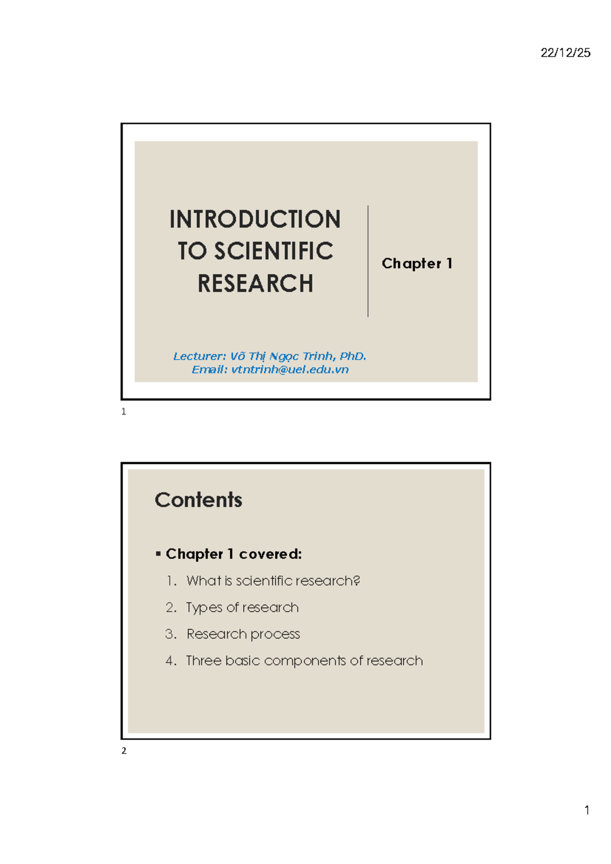 Chapter 1: Introduction to Scientific Research (Course Code: SCI-101 ...