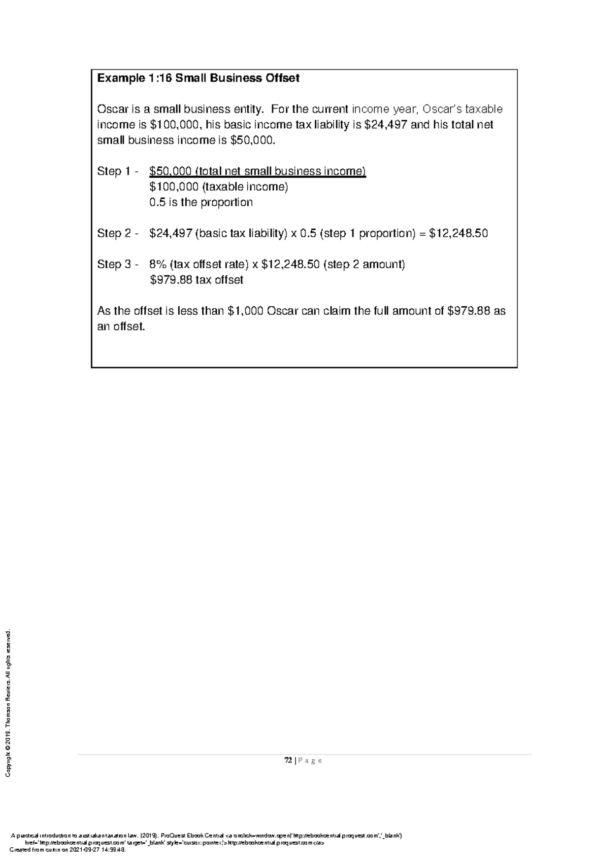 Practical Insights on Australian Taxation Law (TAX101) - Examples ...