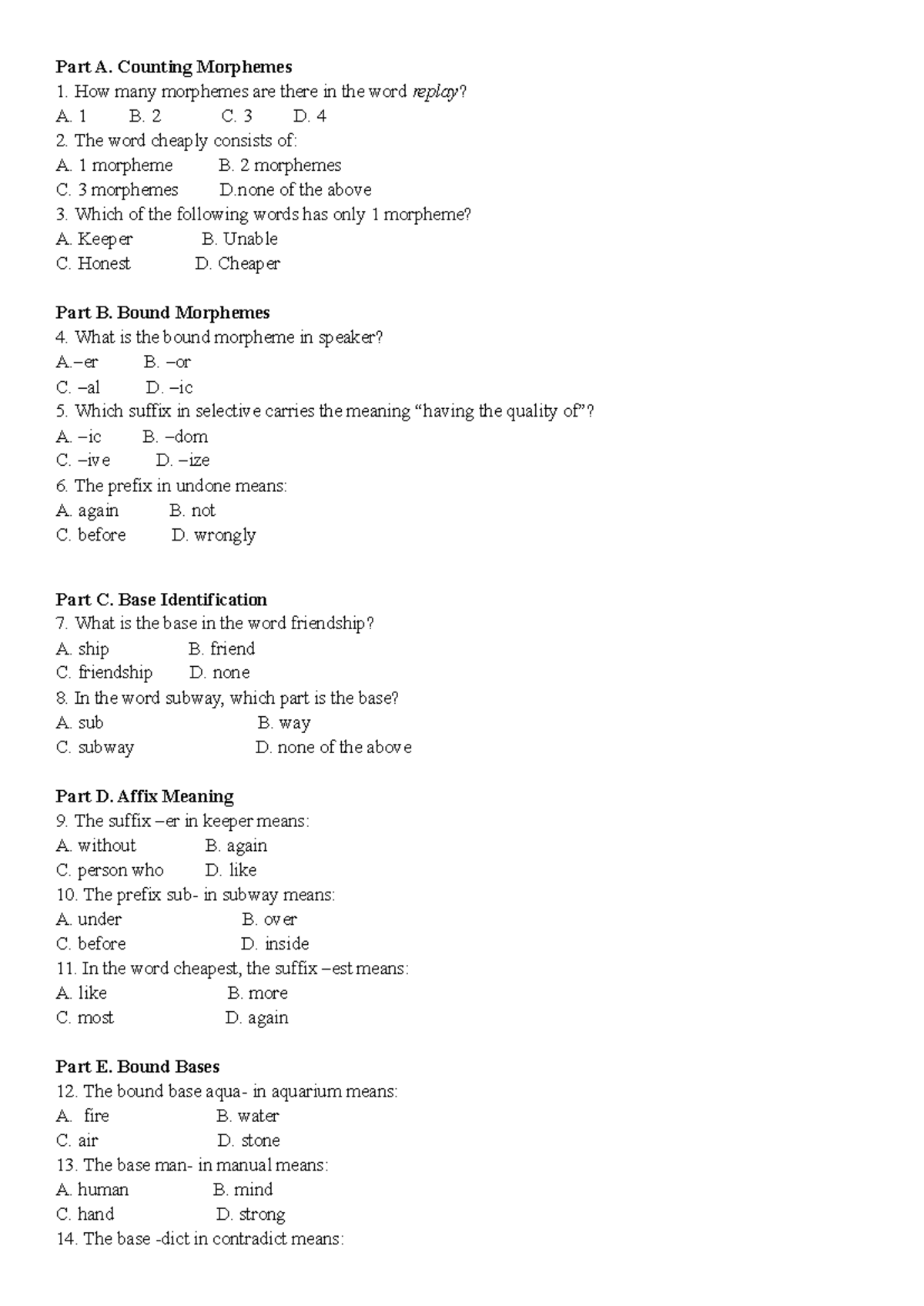 Final Exam: Morphology and Syntax Overview - Studeersnel