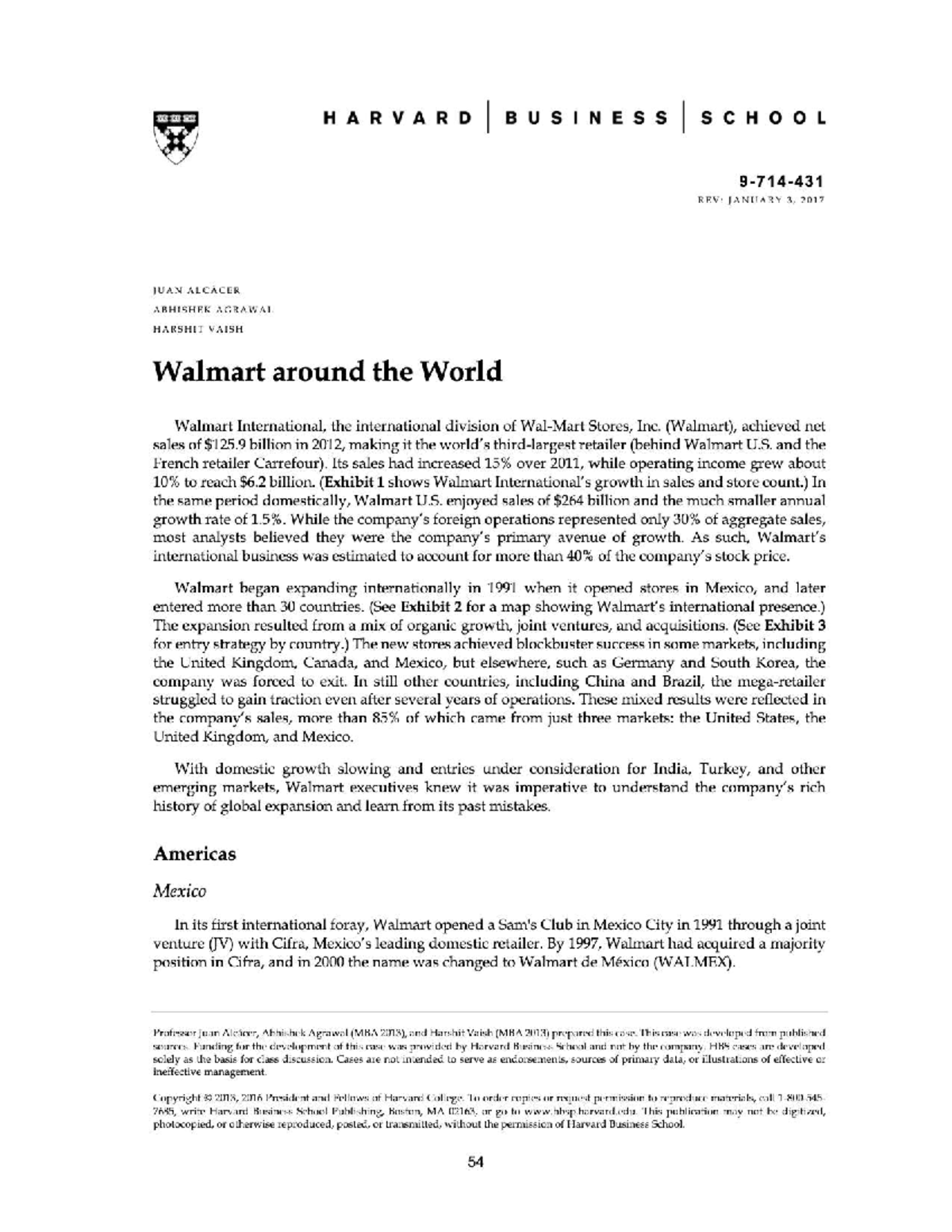 Walmart International Expansion Case Study (HBS) - Studocu