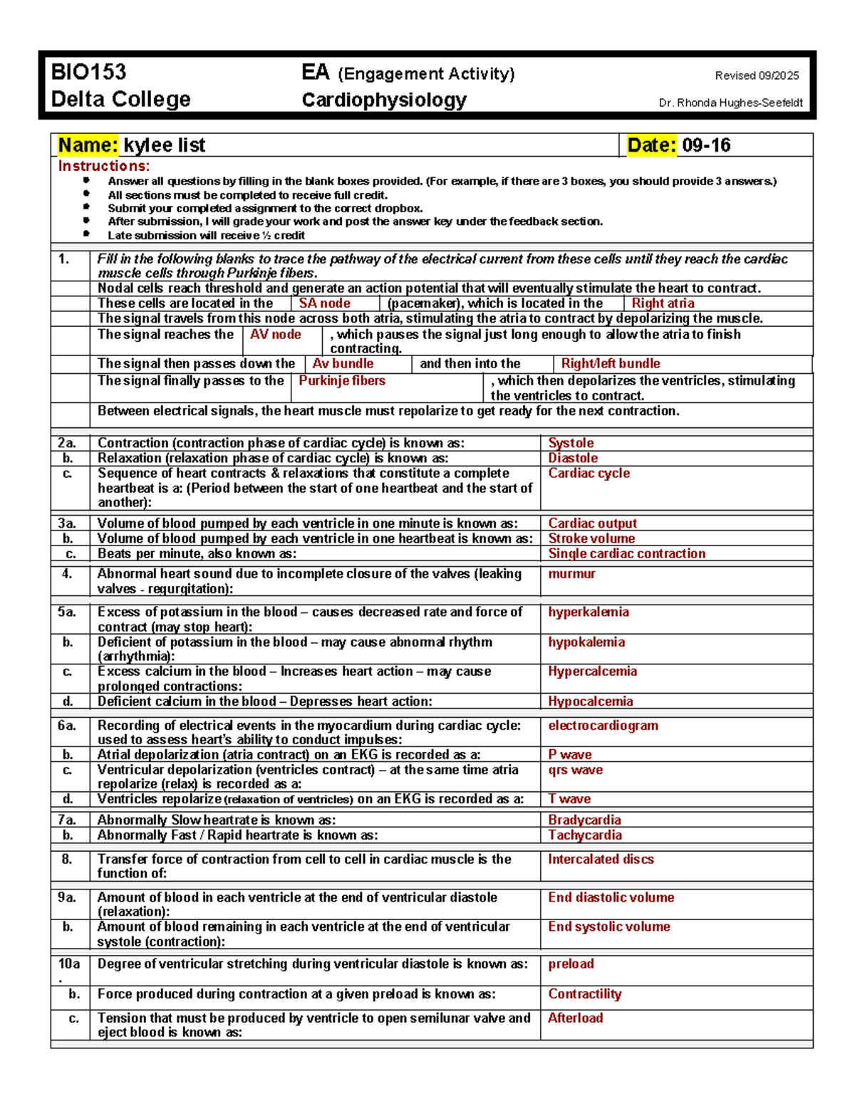 BIO153 Cardiophysiology Study Notes: Engagement Activity - Studocu