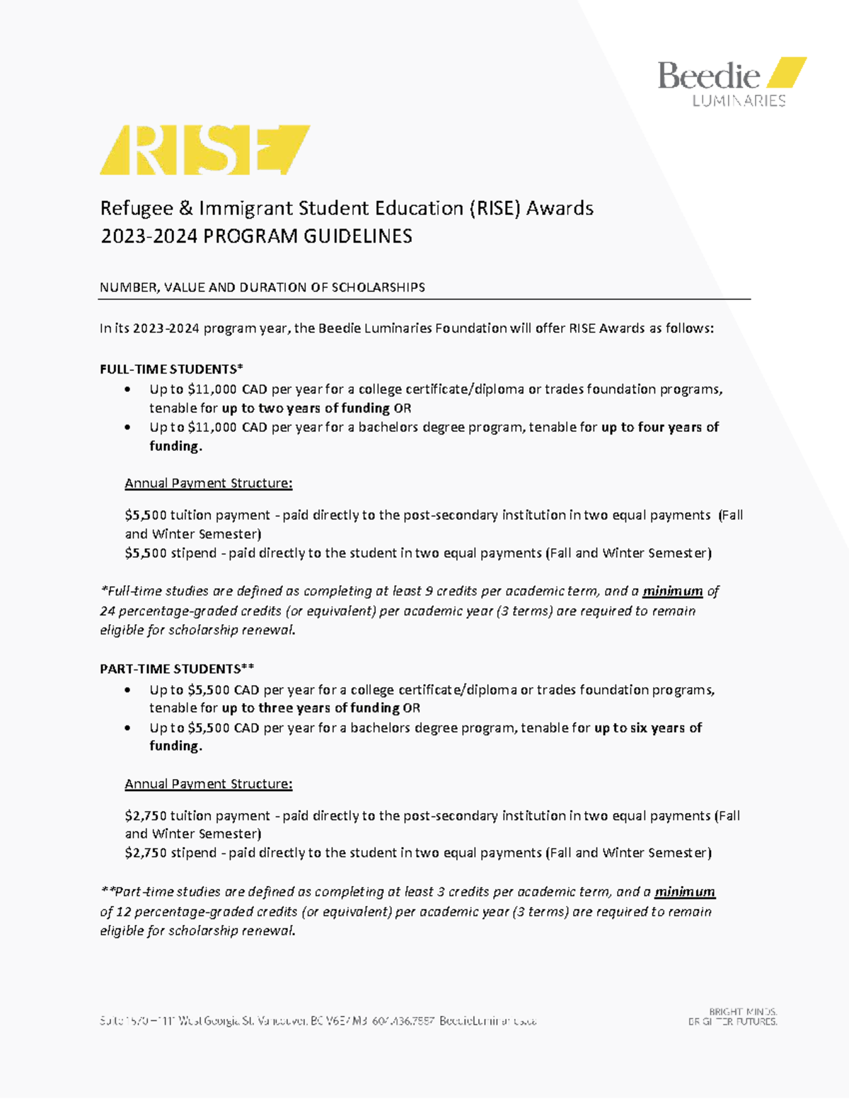 2024 RISE Awards Program Guidelines and Eligibility Criteria - Studocu