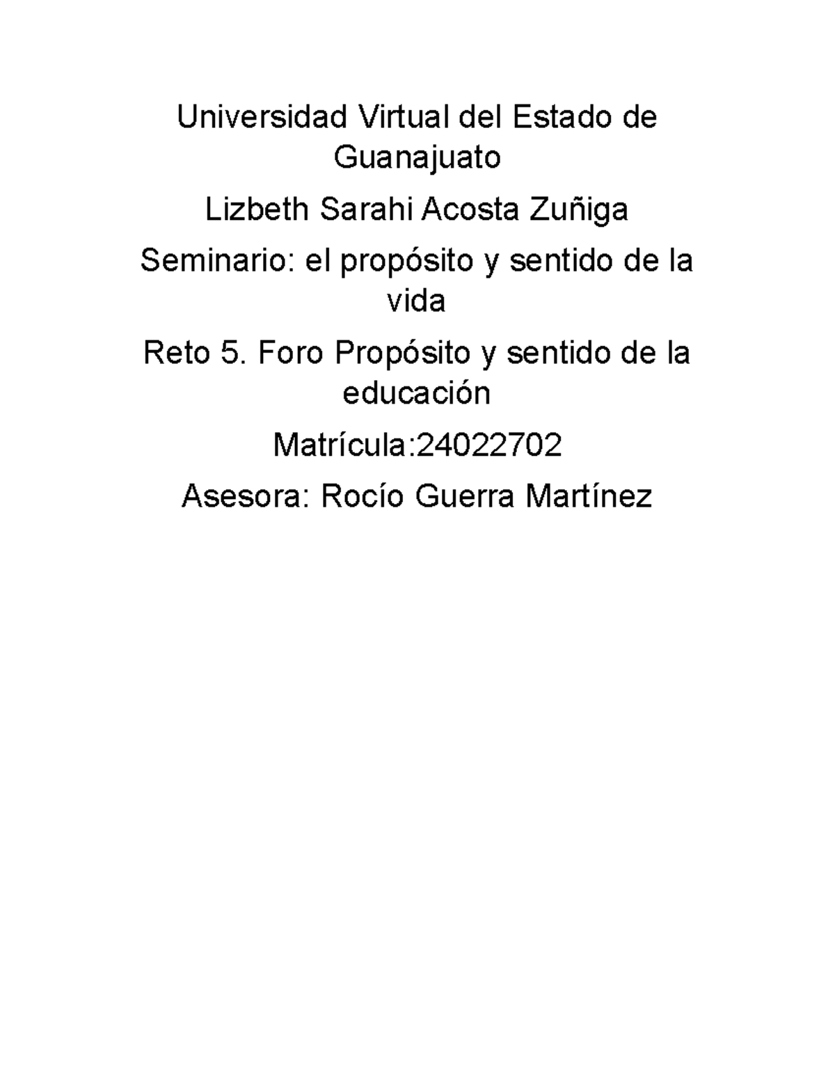Seminario 24022702: Reflexiones sobre el Propósito de la Educación ...