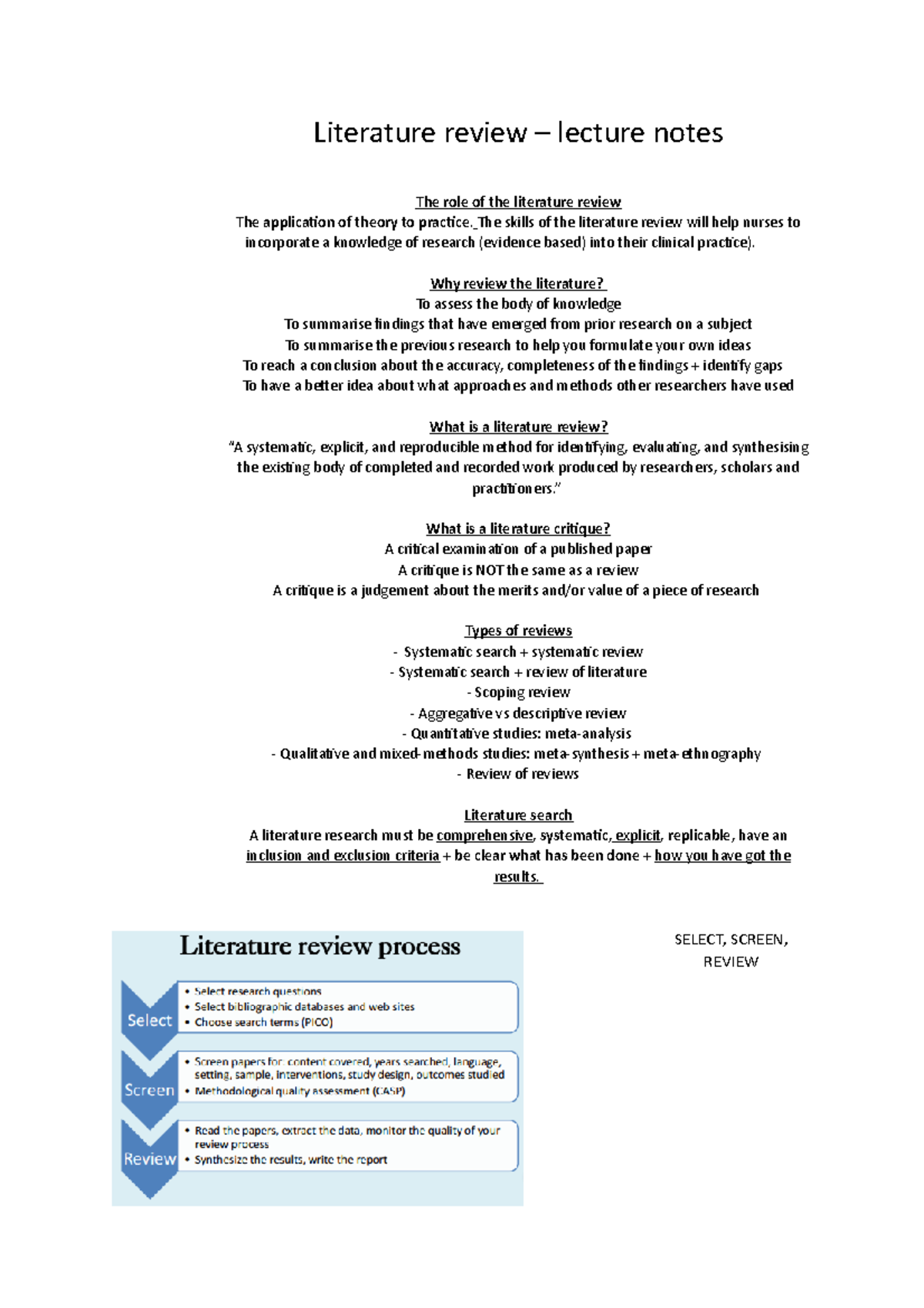 Literature Review: Key Insights & Methods - Lecture Notes - Studocu