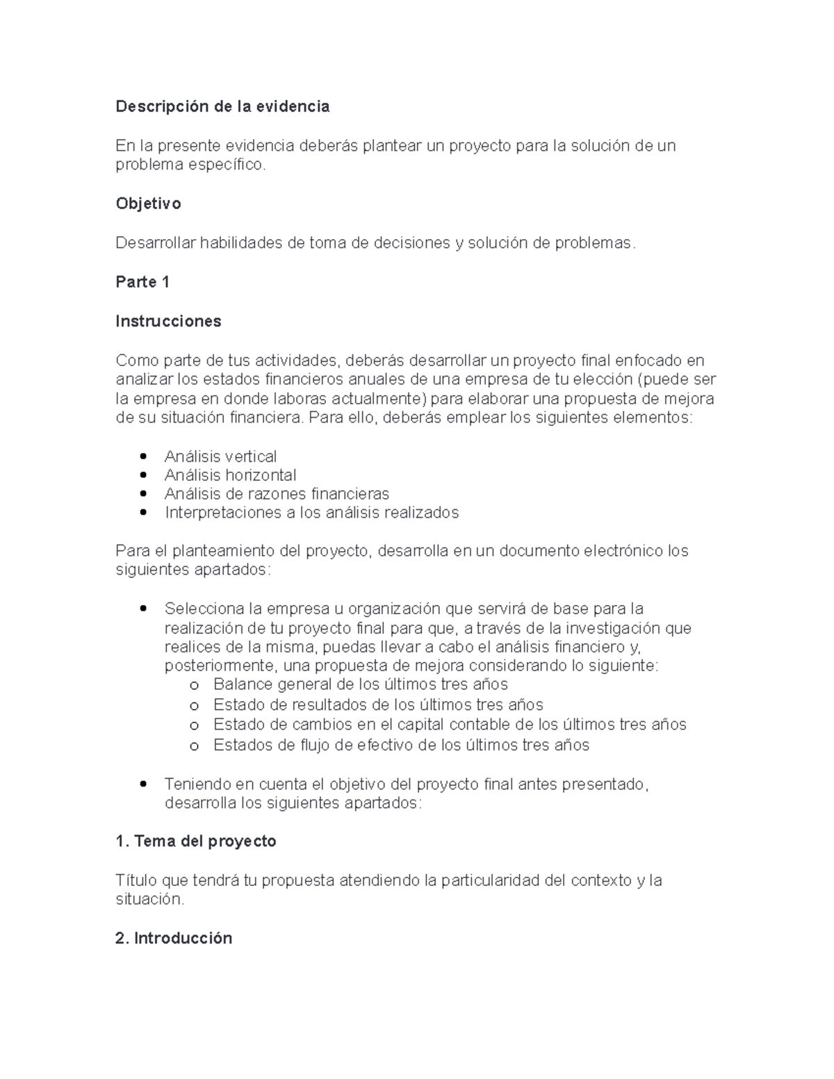 Proyecto final: Análisis Financiero y Propuesta de Mejora - Studocu