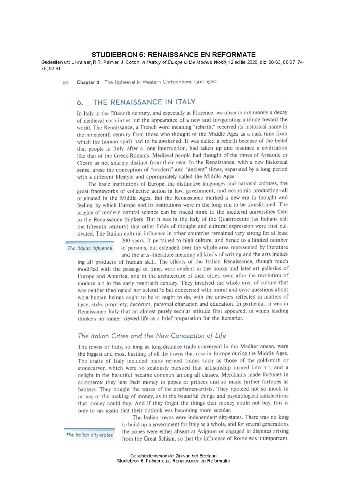 Studiebron 6: Renaissance en Reformatie - Geschiedenis Module - Studeersnel