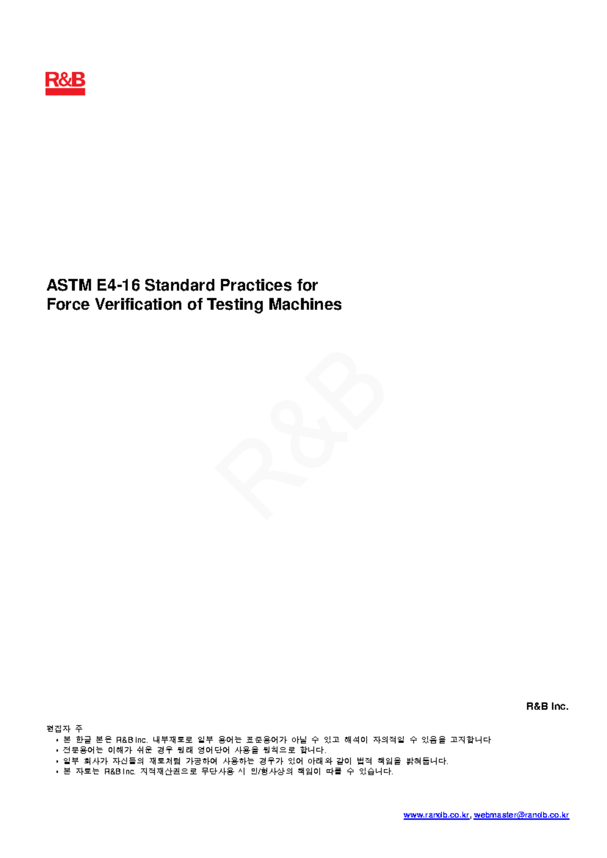 ASTM E4 16 Standard Practices for Force Verification of Testing ...