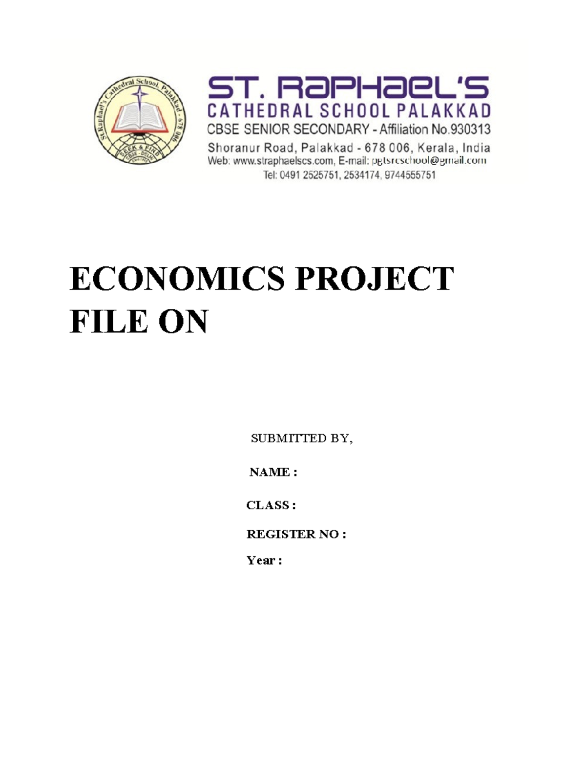 ECONOMICS PROJECT FILE - CLASS XII - ACADEMIC YEAR 2025-26 - Studocu