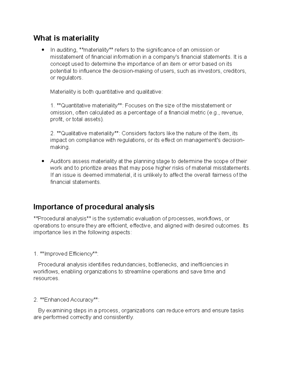What is materiality - It is a concept used to determine the importance ...