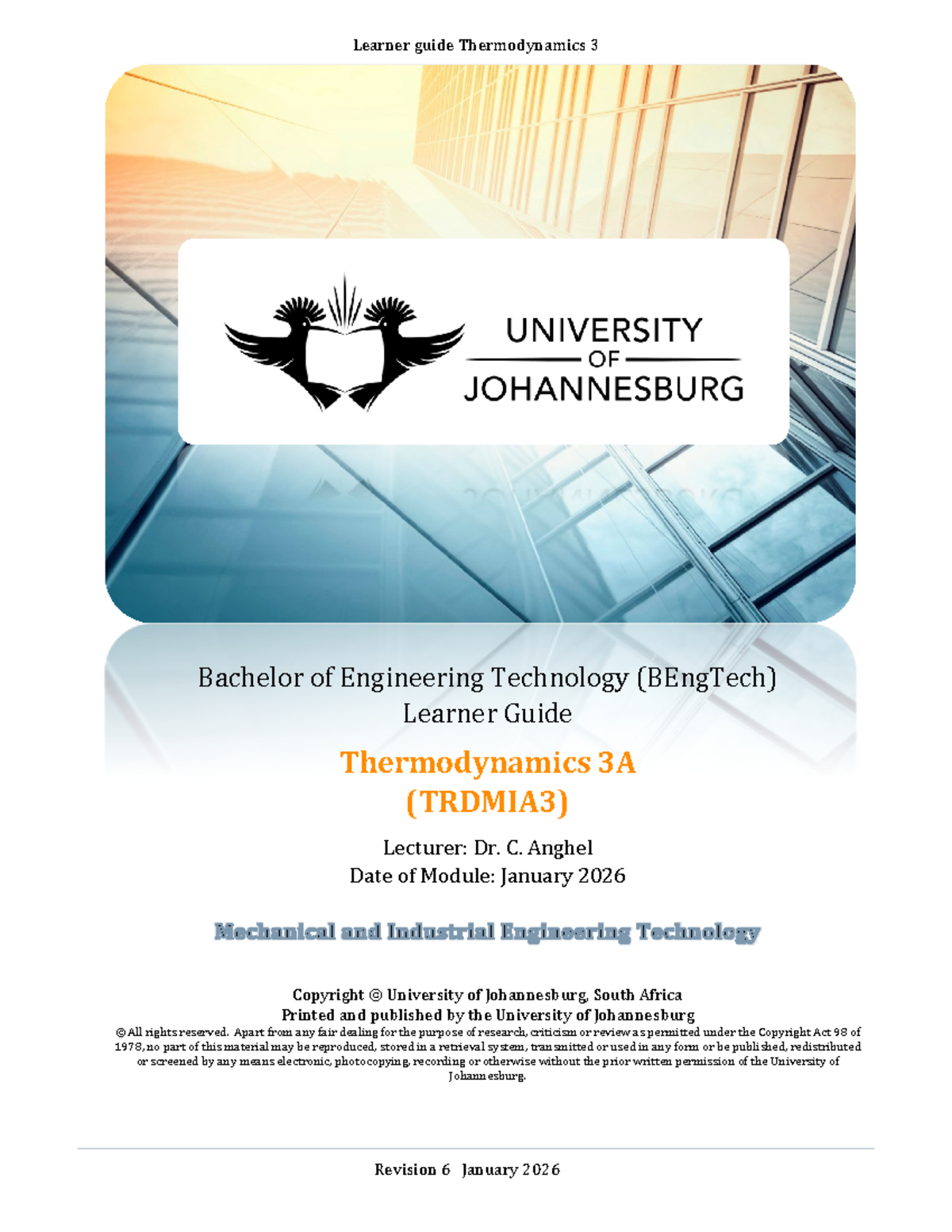 Learner Guide for Thermodynamics 3A (TRDMIA3) - 2026 Edition - Studocu