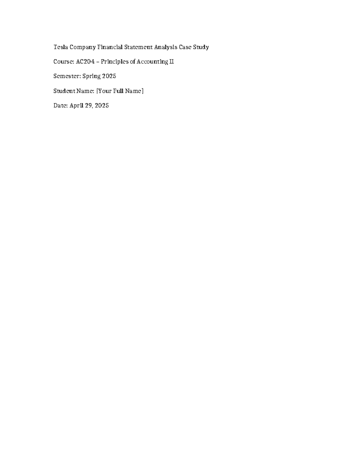 Tesla Case Study Paragraph Format - Tesla Company Financial Statement ...