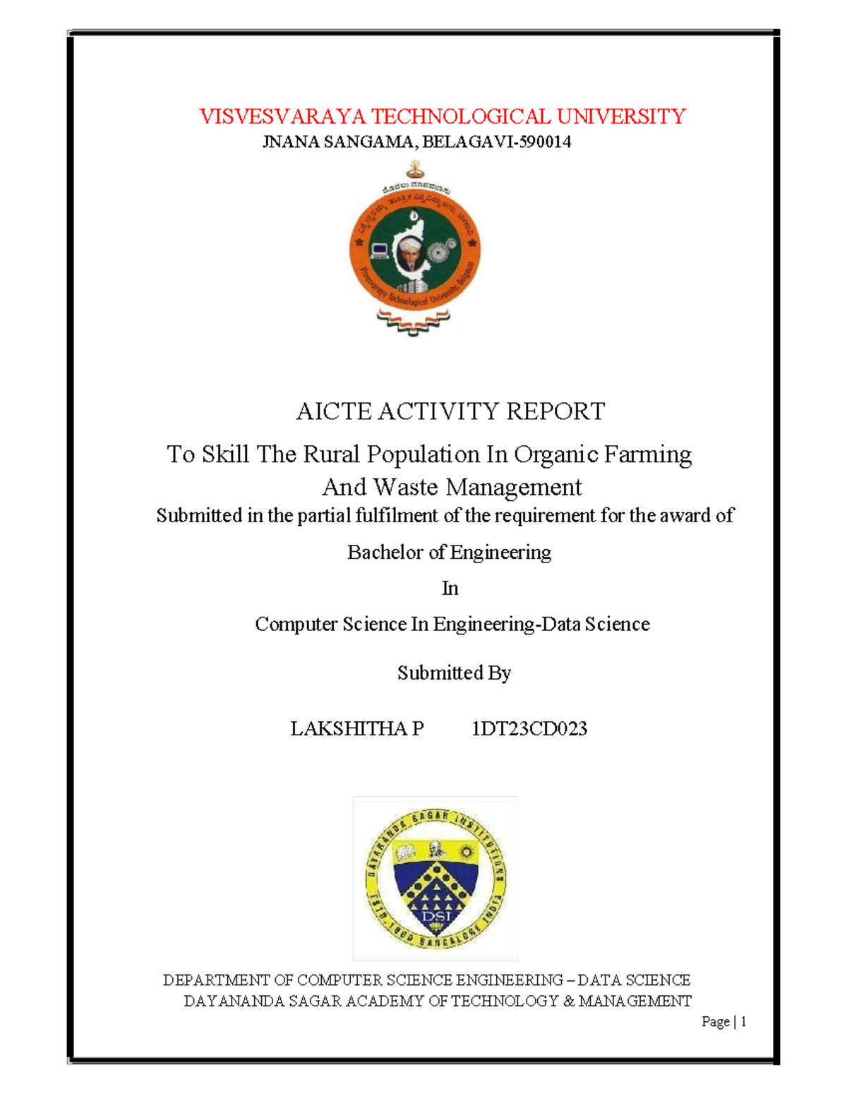 Skill development report for rural populations in organic farming and ...