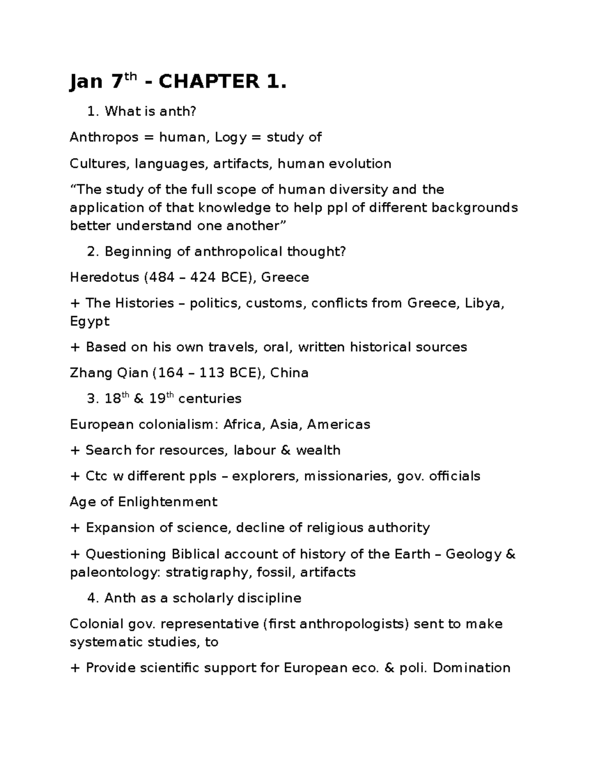 Anth 101: Chapter 1 - Understanding Anthropology and Its Roots - Studocu