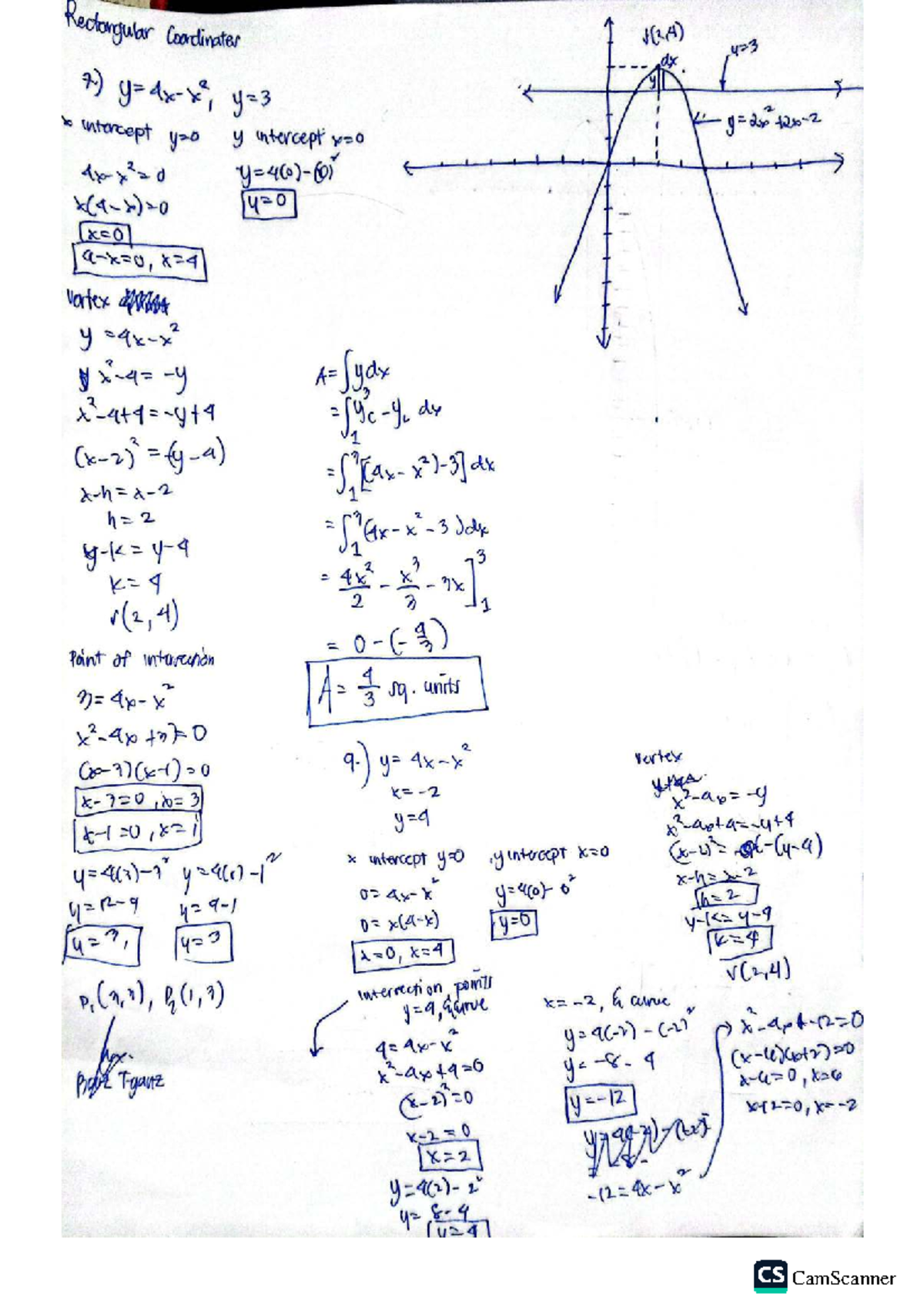 Rectangular Coordinates Assignment - Math 101 - Studocu